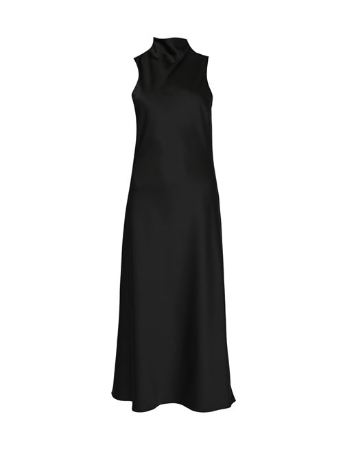 Abito midi fluido in raso Nero Patrizia Pepe | 8A1627 A269K103